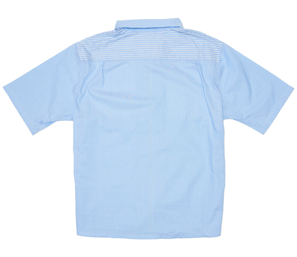 SPLIT STRIPE ZIP SHIRT