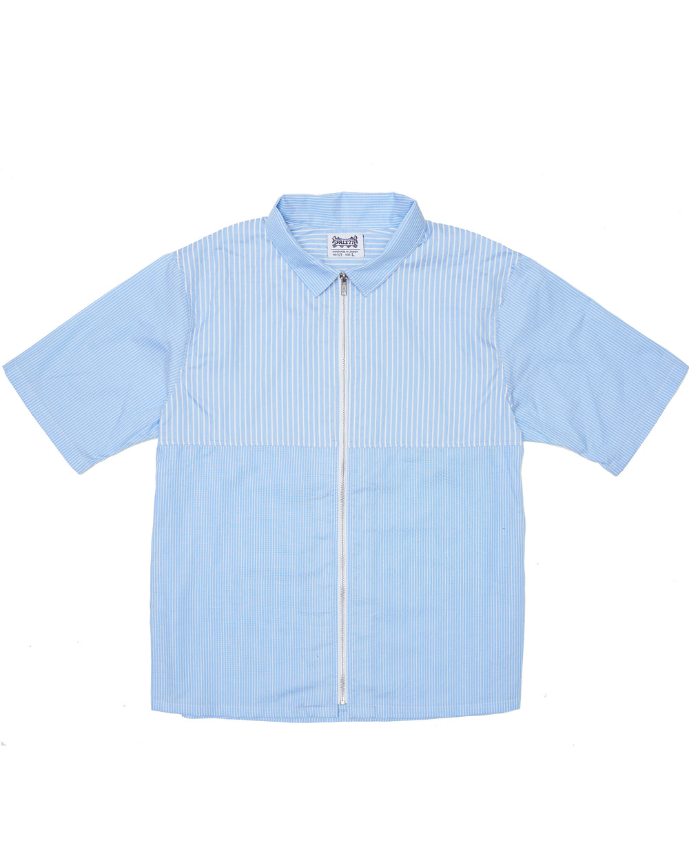 SPLIT STRIPE ZIP SHIRT